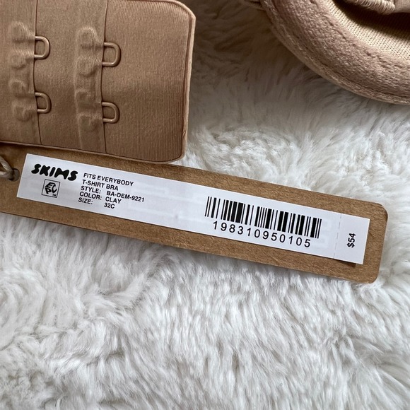 SKIMS Women's Fits Everybody T-Shirt Bra Clay BA-DEM-9221 Size 32C NWT - Picture 10 of 13